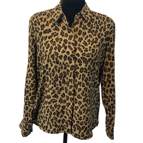 💥2 for $20💥Lizsport Petite leopard blouse🔥 - Picture 1 of 9
